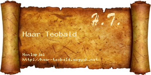 Haar Teobald névjegykártya